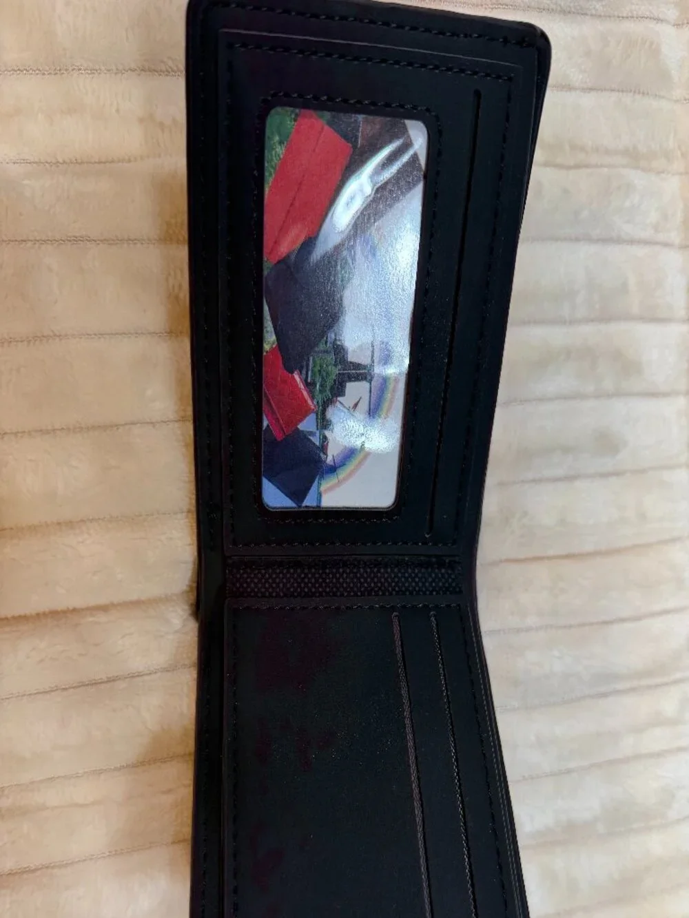 HUMERS Fashion Black Bifold Wallet with Zipper Coin Pocket
